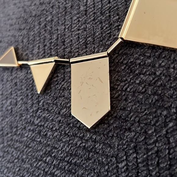 HOUSE OF HARLOW • Grey Leather Station Gold Necklace - Picture 5 of 5